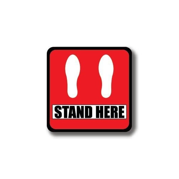 Ergomat 12in SQUARE SIGNS Stand Here DSV-SIGN 144 #2916 -UEN - main